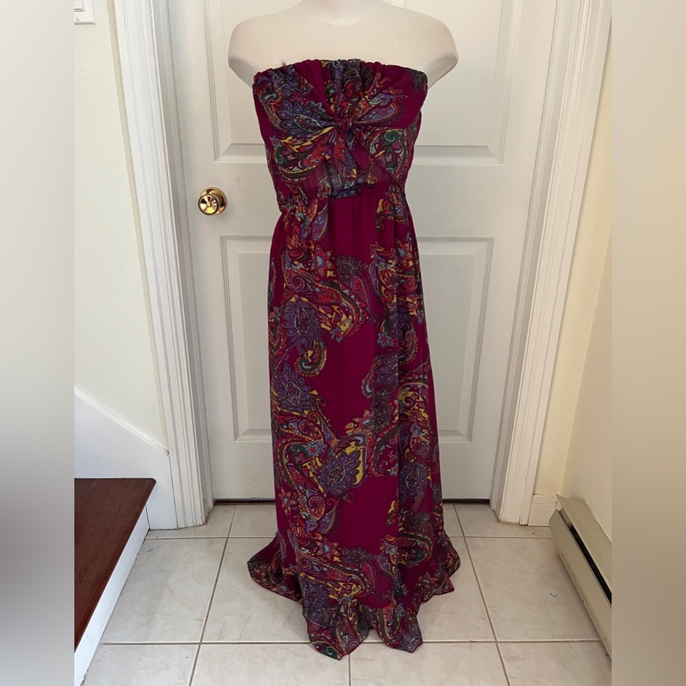 Fire Los Angeles strapless maxi dress. Size medium